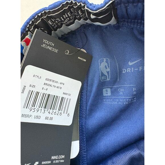 Nike Boys Brooklyn Nets City Edition Swingman Shorts Blue Size Small Basketball - Picture 5 of 7